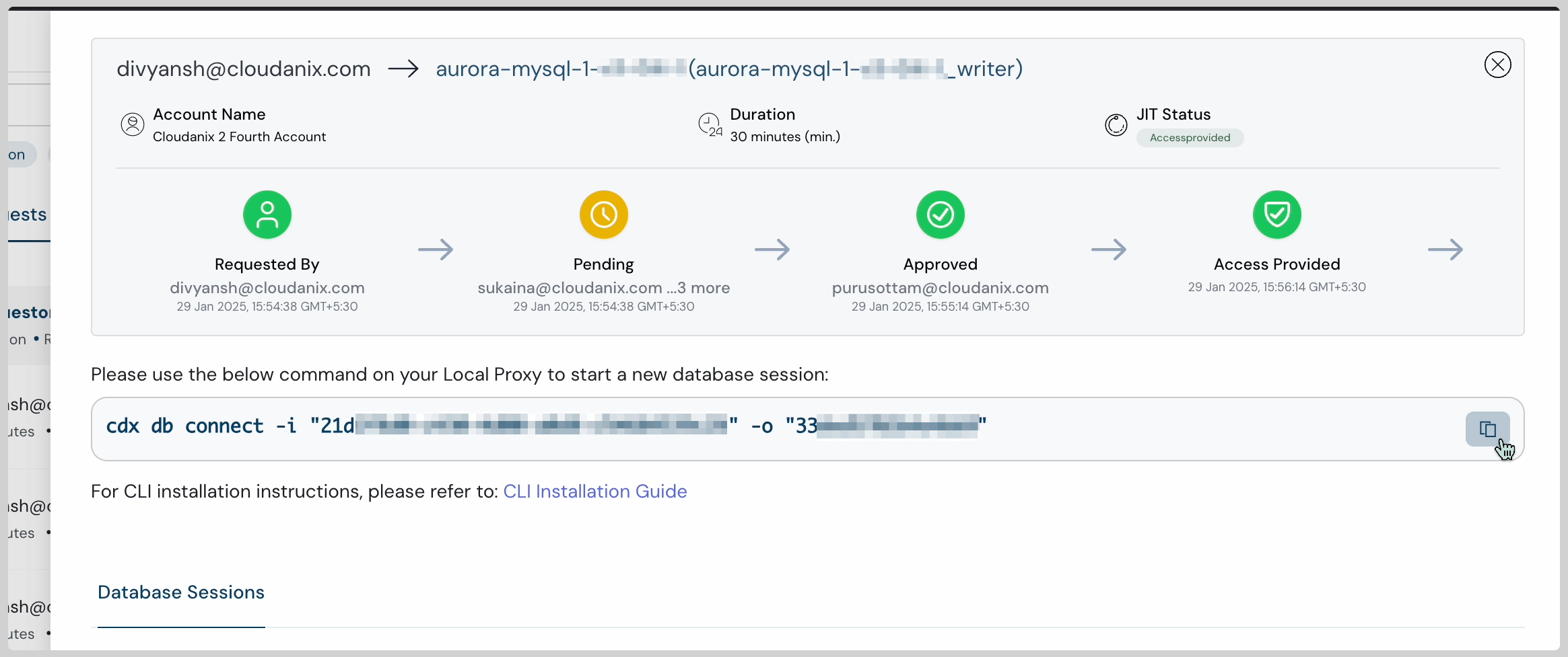 Cloudanix IAM JIT console